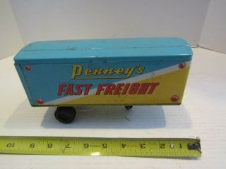 Vintage Made In Japan Tin Metal Truck Semi Tractor Trailer Penny 
