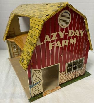 Marx 1950s Lazy Day Farm Barn With Yellow Roof Barn Only No Animals