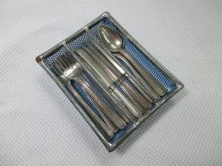 Shackman ? Child ' s Silverware Set for a Doll or Bear Tea Party Set of 12 & Tray 2