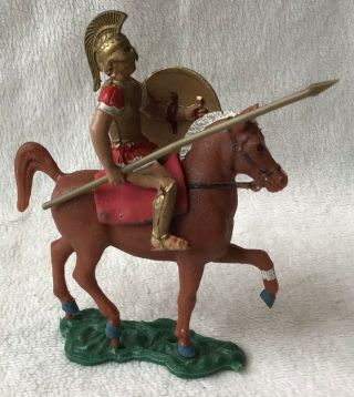 Vintage Athena/aohna,  1960/70’s,  Mounted Hoplite,  65mm Scale Plastic.