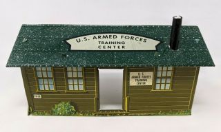 Vtg Mcm Marx Us Armed Forces Training Center Hq Building T1 - 12 Tin Litho Toy