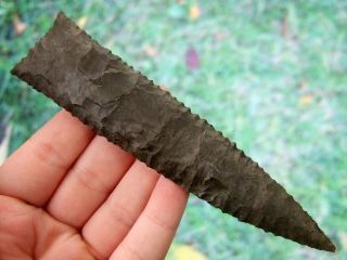 Fine 4 15/16 Inch Kentucky Stanfield Triangular Knife Arrowheads Artifacts