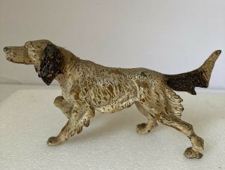 Vintage Miniature Cast Iron Pointer Setter Bird Dog 5 1/2 