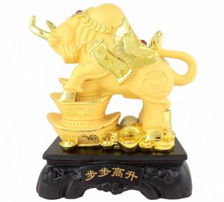 Big Chinese Zodiac Ox Statue With Coins And Ingots For Year Of The Ox 2021