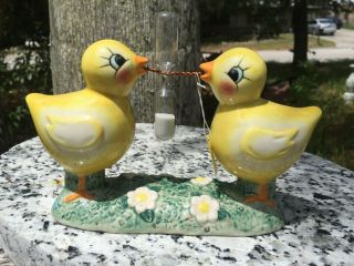 Vintage 3 Minute Timer Chicks Chickens Country Farmhouse Kitchen Ceramic 3