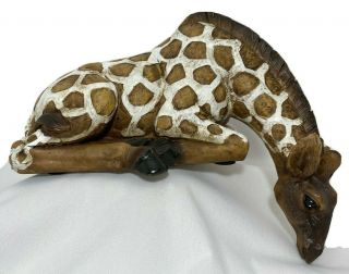 Giraffe Laying Resin Figurine Shelf Sitter Safari Theme Home Decor 8.  5 " L X 4.  25 "