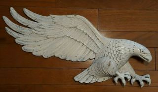 Large Vintage Heavy Cast Aluminum Flying Eagle Wall Hanging By Whitehall 21 "