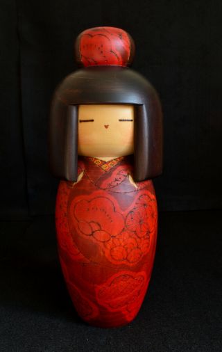 32cm (12.  6 ") Japanese Old Sosaku Kokeshi Doll : Signed Tatsuo Kato 1940