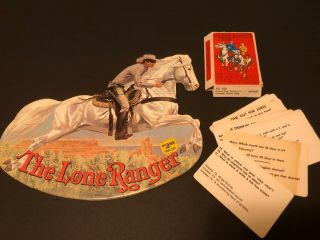 Vintage 1981 Die Cut Lone Ranger & Tonto Rocking Book & Play Chest Card Game