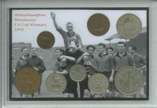 Wolverhampton Wanderers Wolves Vintage Fa Cup Final Winners Coin Gift Set 1949
