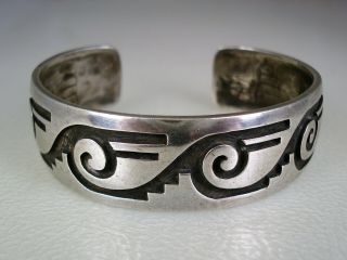 Old Watson Honanie Hopi Sterling Silver Water Symbols Bracelet
