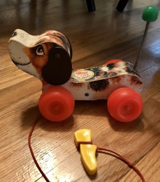 Vintage 1968 Fisher Price Little Snoopy Pull Toy Made In The Usa