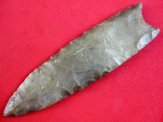Indian Artifact 4 5/8 Inch Missouri Fluted Paleo Clovis Point Indian Arrowheads