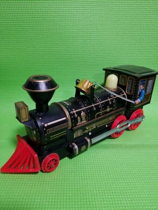 Vintage Battery Operated Iron Horse Locomotive Tin Train Modern Toys Japan Work