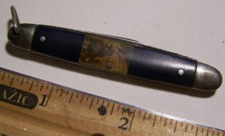 Vtg Aerial Cutlery A.  C.  M.  Co Marinette Celluloid Pocket Knife Pictoral Xmas 1923