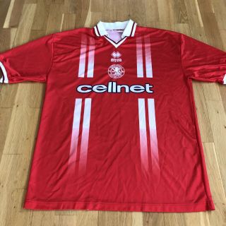 Middlesbrough Fc Home Shirt 1998 - 99 Erra Cellnet Vintage Retro Xl