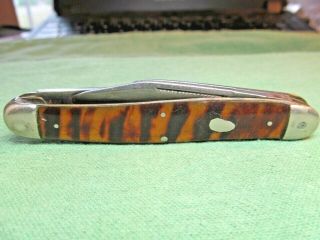 Vintage Remington Umc Usa 3 - Blade Pocket Knife - Tiger Stripe