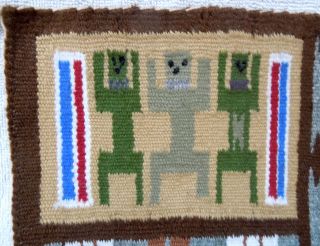 NAVAJO Small Rug FOUR - IN - ONE 11.  75 x 8.  5 Inch Weaving 4 - In - 1 3