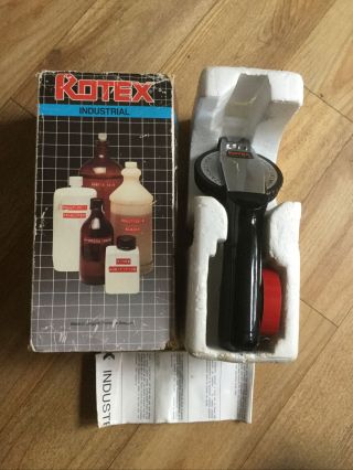 Vintage Rotex Industrial Label Maker With Box Spare Tape Chrome Black