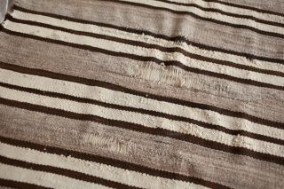 Navajo Brown Gray Banded Chinle Transitional Blanket Rug 1880s 2