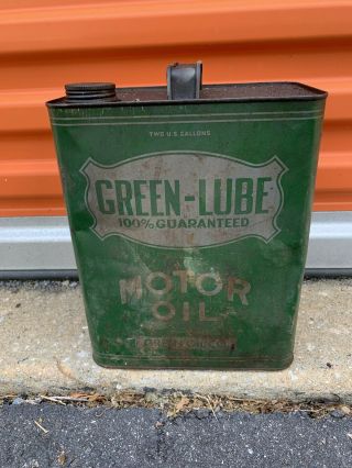 Vintage Green Lube Motor Oil 1 2 Gallons
