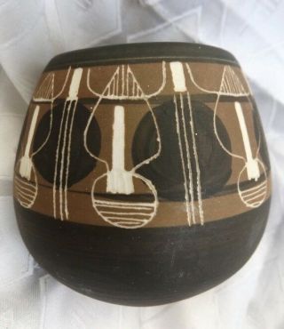 Ceramic Vase Lapid Israel Art Pottery Hand Painted By Yehudith Vintage