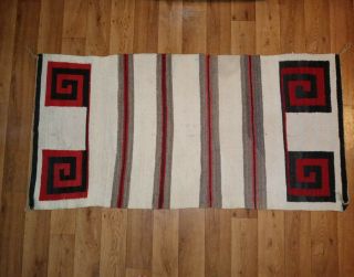 Navajo Indian Red,  Black & Natural Color Wool Rug Great Designs