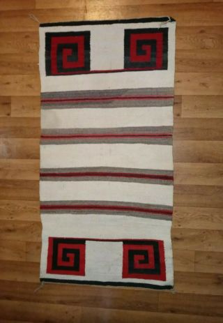 Navajo Indian Red,  Black & Natural Color Wool Rug Great Designs 2
