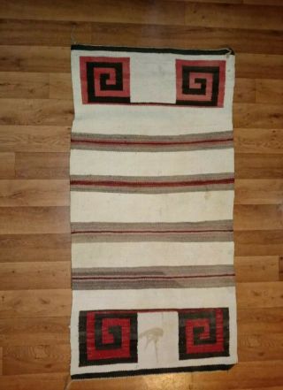 Navajo Indian Red,  Black & Natural Color Wool Rug Great Designs 3