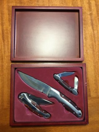 2008 Winchester 3 Knives Fixed/folding Knife Set Presentation Limited Edition