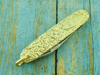 Vintage Imperial Usa Gold Nugget Folding Pocket Watch Chain Fob Knife Knives