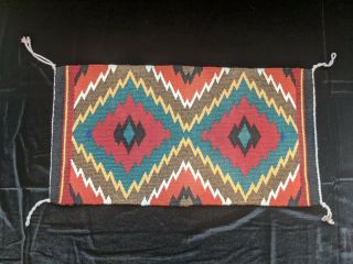 Germantown Revival Navajo Wool Rug Hand Woven By Suzy Joe.
