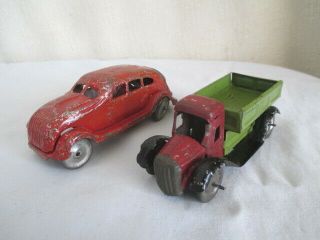 Vintage Tin Toy Car & Truck