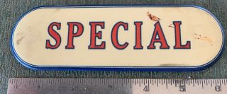 Vintage Celluloid Ice Cream Parlor Soda Fountain Or Candy Store Sign Special