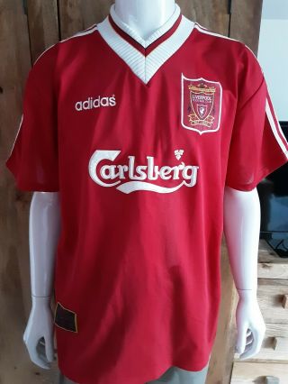 Vintage Mens Liverpool Football Shirt Adidas 1995 Top Xl