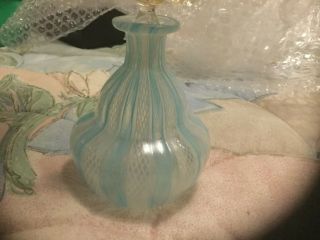 Vintage,  1950/60s Murano Art Glass Latticino Perfume Bottle/vase