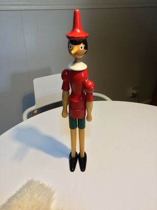Vintage 20 Inch Jointed Wooden Pinocchio Doll