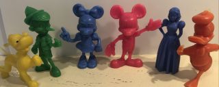 Vintage Louis Marx Walt Disney Plastic Figures Mickey Mouse,  Donald Duck,