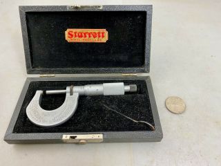 Vintage Ls Starrett 0 - 1 231x Micrometer,  Velvet Lined Case Wrench