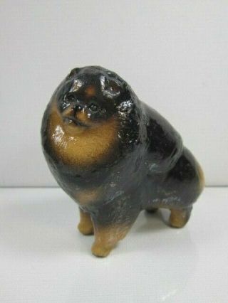 Ron Hevener Black Tan Pomeranian Pom Puppy Canine Dog Handmade Figurine Figure