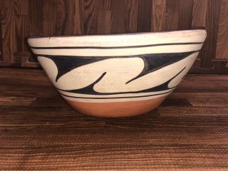 Santo Domingo / Kewa Pueblo Pottery Bowl Signed By Abel & Carol Calabaza