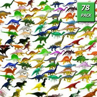 78 Pack Mini Dinosaur Figure Toys,  Plastic Dinosaur Set For Kids Toddler Educati