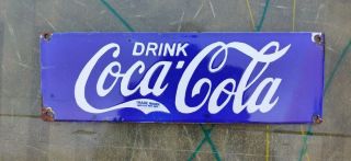 Vintage Soft Drink Coca Cola Porcelain Enamel Sign Board Usa