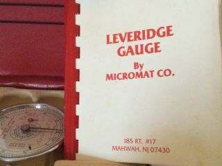Vintage A.  D.  Leverage Mm Gauge & Weight Estimator