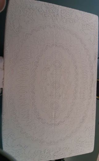 Vtg Quaker Lace Tablecloth 65 