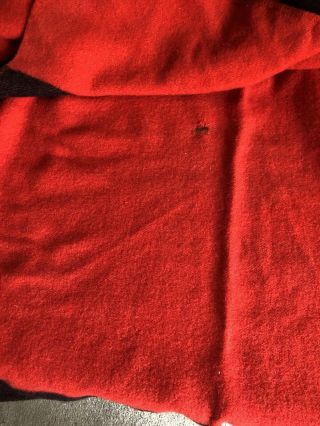 Vintage Polar Nite Golden Dawn Red Black Stripe 100 Virgin Wool Blanket 64x80 3