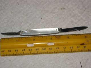 Vintage Pocket Knife,  Hibbard Spencer Bartlett & Co,  Mother Of Pearl,  2 Blade Pen