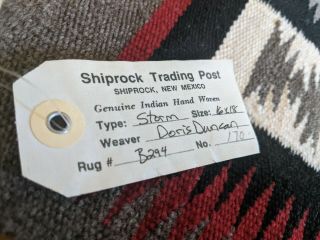 Navajo wool rug handwoven by Doris Duncan. 3