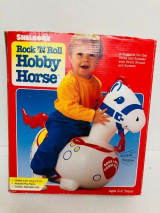 Vintage Shelcore Toys Rock N Roll Inflatable Hobby Horse Toy 1 - 4 Years