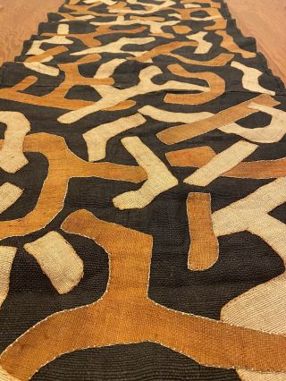 9 feet African (Congo) Kuba Raffia cloth fabric,  natural woven handmade 2